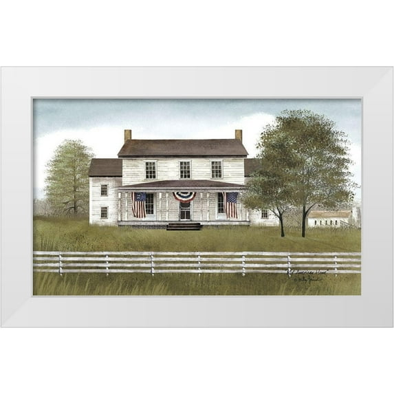 Jacobs, Billy 24x16 White Modern Wood Framed Museum Art Print Titled - My American Home