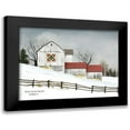 thumbnail image 1 of Jacobs, Billy 24x19 Black Modern Framed Museum Art Print Titled - Christmas Star Quilt Block Barn, 1 of 5