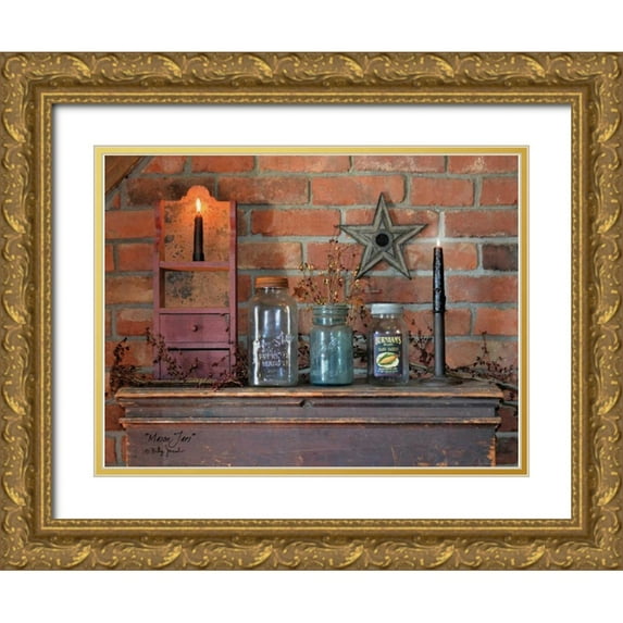 Jacobs, Billy 24x19 Gold Ornate Wood Framed with Double Matting Museum Art Print Titled - Mason Jars