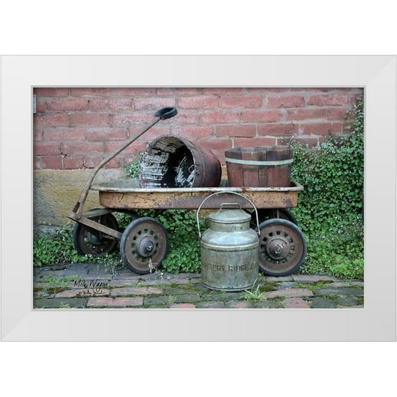 Jacobs, Billy 32x23 White Modern Wood Framed Museum Art Print Titled - Milk Wagon