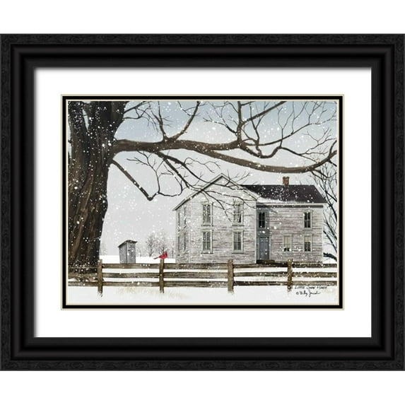 Jacobs, Billy 32x25 Black Ornate Wood Framed with Double Matting Museum Art Print Titled - A Little Snow House