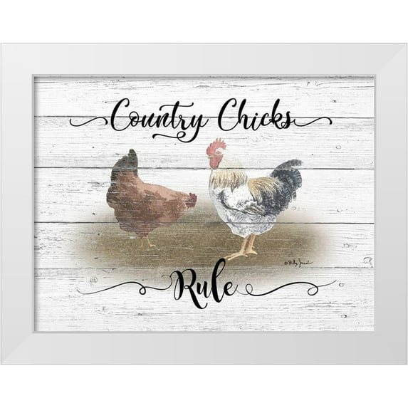 Jacobs, Billy 32x25 White Modern Wood Framed Museum Art Print Titled - County Chicks Rule