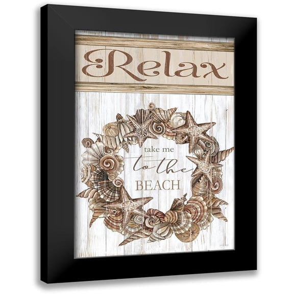 Jacobs, Cindy 11x14 Black Modern Framed Museum Art Print Titled - Relax Shell Wreath
