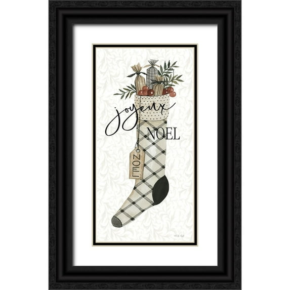 Jacobs, Cindy 11x18 Black Ornate Wood Framed with Double Matting Museum Art Print Titled - Noel Stocking