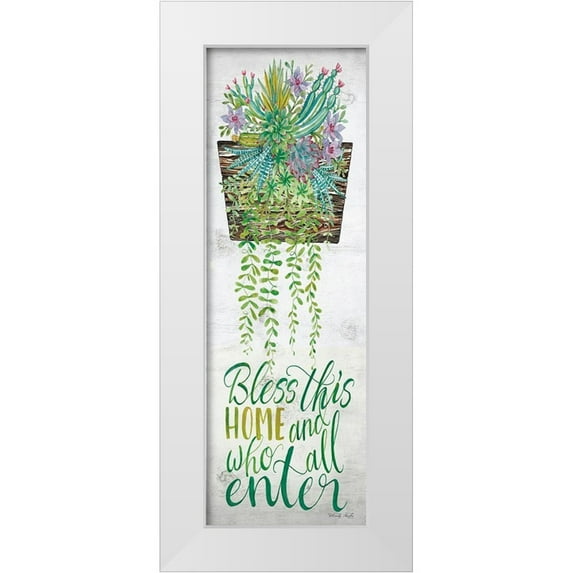 Jacobs, Cindy 11x24 White Modern Wood Framed Museum Art Print Titled - Bless This Home