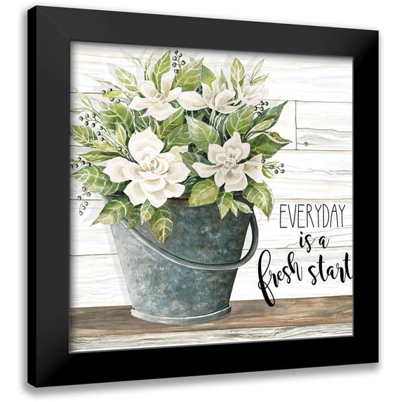 Jacobs, Cindy 12x12 Black Modern Framed Museum Art Print Titled - Everyday is a Fresh Start