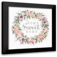 thumbnail image 1 of Jacobs, Cindy 12x12 Black Modern Framed Museum Art Print Titled - Home Sweet Home Floral Wreath, 1 of 5