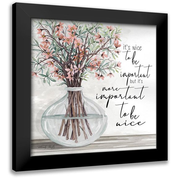 Jacobs, Cindy 12x12 Black Modern Framed Museum Art Print Titled - Its Important to be Nice