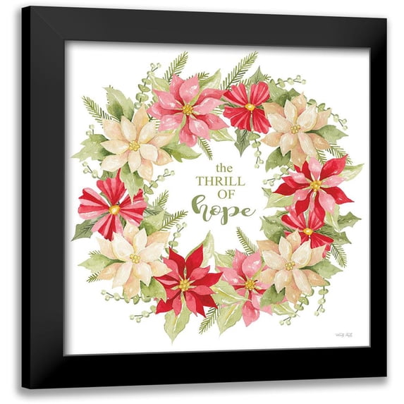 Jacobs, Cindy 12x12 Black Modern Framed Museum Art Print Titled - The Thrill of Hope Wreath