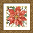 thumbnail image 1 of Jacobs, Cindy 12x12 Gold Ornate Wood Framed with Double Matting Museum Art Print Titled - Red Poinsettia, 1 of 4