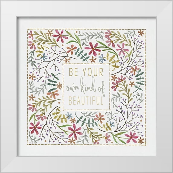 Jacobs, Cindy 12x12 White Modern Wood Framed Museum Art Print Titled - Be Your Own Kind of Beautiful