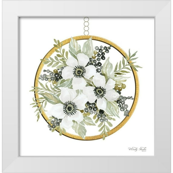 Jacobs, Cindy 12x12 White Modern Wood Framed Museum Art Print Titled - Geometric Circle Muted Floral