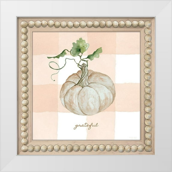 Jacobs, Cindy 12x12 White Modern Wood Framed Museum Art Print Titled - Grateful Pumpkin