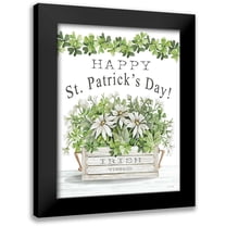 Jacobs, Cindy 12x14 Black Modern Framed Museum Art Print Titled - Happy St. Patricks Day Flowers