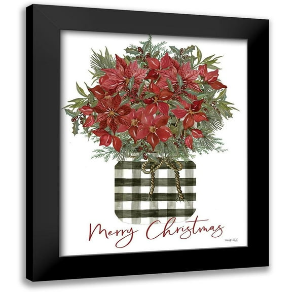 Jacobs, Cindy 12x14 Black Modern Framed Museum Art Print Titled - Merry Christmas Poinsettia