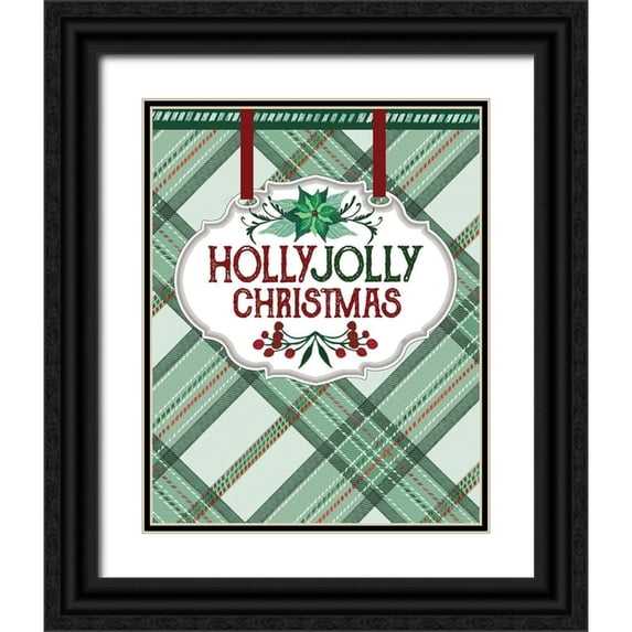 Jacobs, Cindy 12x14 Black Ornate Wood Framed with Double Matting Museum Art Print Titled - Holly Jolly Christmas