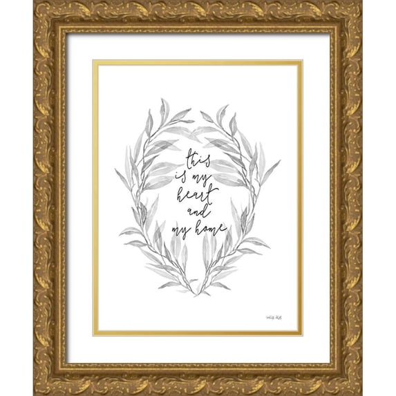 Jacobs, Cindy 12x14 Gold Ornate Wood Framed with Double Matting Museum Art Print Titled - My Heart and My Home
