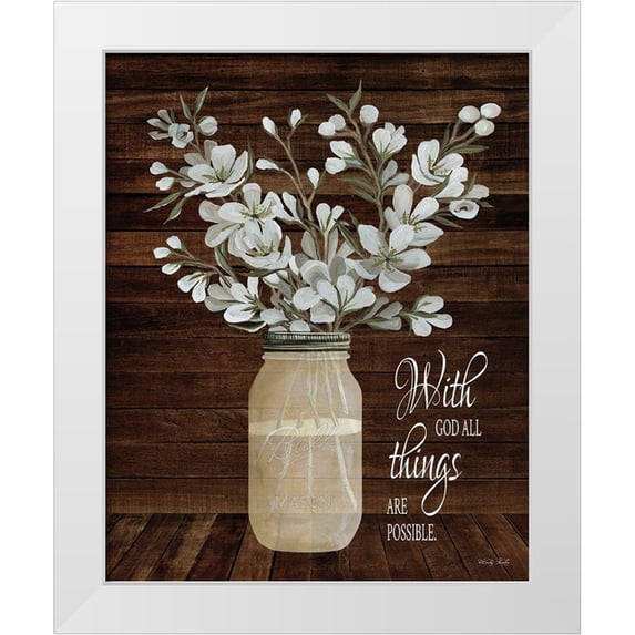 Jacobs, Cindy 12x14 White Modern Wood Framed Museum Art Print Titled - All Things are Possible