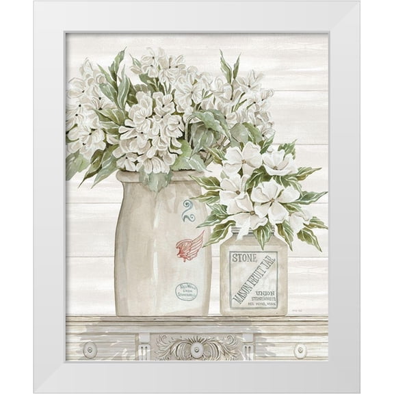 Jacobs, Cindy 12x14 White Modern Wood Framed Museum Art Print Titled - Floral Country Crocks