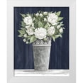 thumbnail image 1 of Jacobs, Cindy 12x14 White Modern Wood Framed Museum Art Print Titled - Punched Tin White Floral, 1 of 4