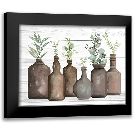 Jacobs, Cindy 14x12 Black Modern Framed Museum Art Print Titled - Cappuccino Bottles I