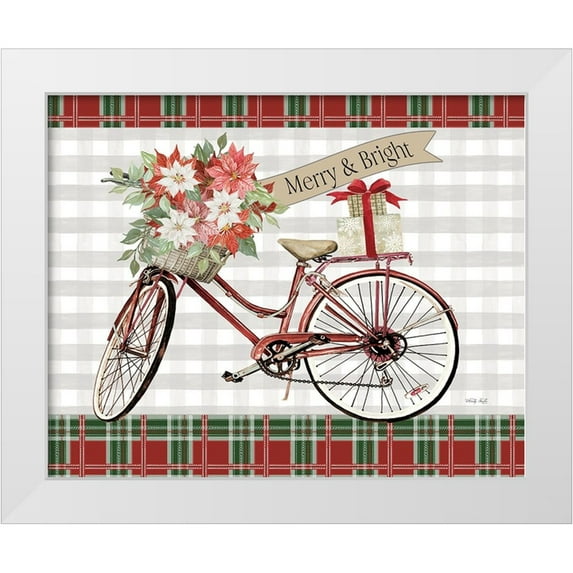 Jacobs, Cindy 14x12 White Modern Wood Framed Museum Art Print Titled - Merry And Bright Bicycle