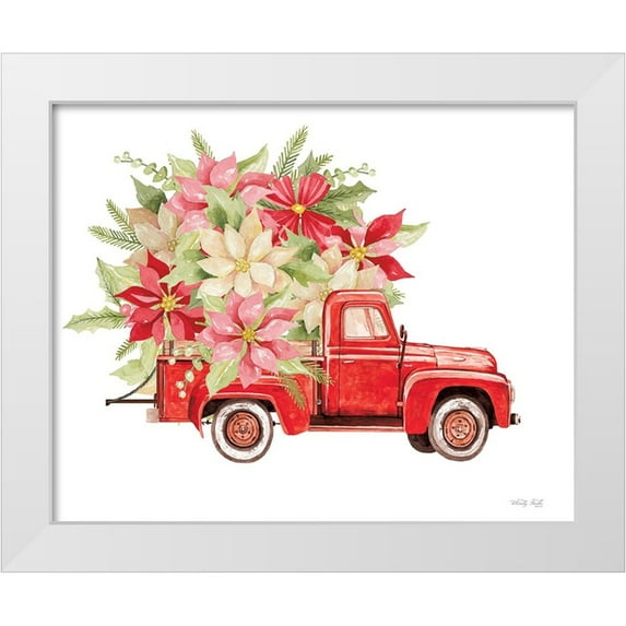 Jacobs, Cindy 14x12 White Modern Wood Framed Museum Art Print Titled - Poinsettia Pickup