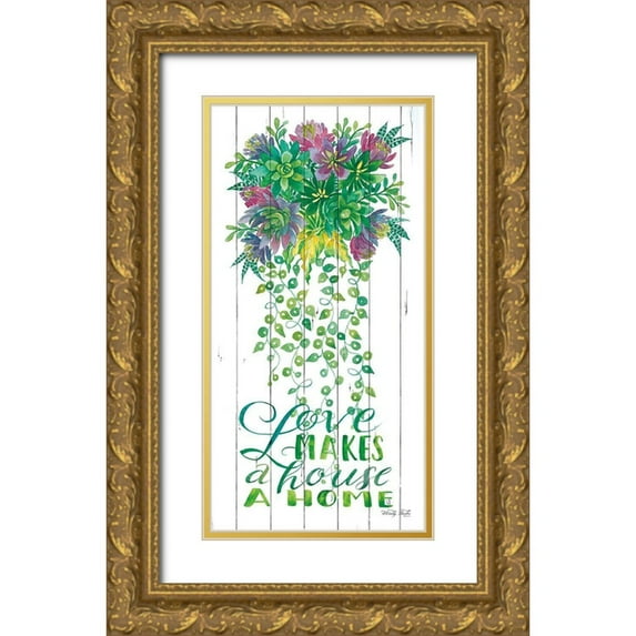 Jacobs, Cindy 14x24 Gold Ornate Wood Framed with Double Matting Museum Art Print Titled - Love Makes a House a Home