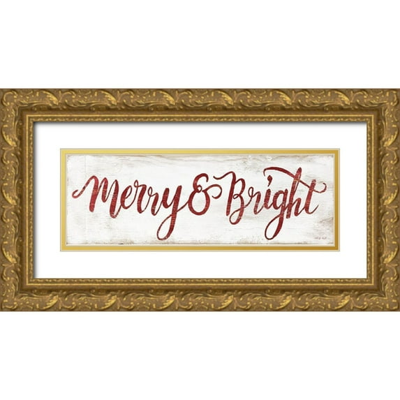 Jacobs, Cindy 14x7 Gold Ornate Wood Framed with Double Matting Museum Art Print Titled - Merry and Bright