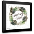 thumbnail image 1 of Jacobs, Cindy 15x15 Black Modern Framed Museum Art Print Titled - Merry Christmas Wreath, 1 of 5