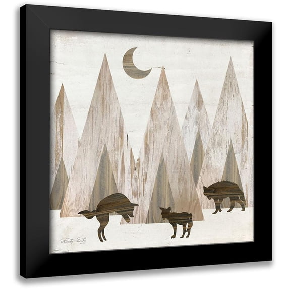 Cindy Jacobs 15x15 Black Modern Wood Framed Wall Art Titled - Night Play