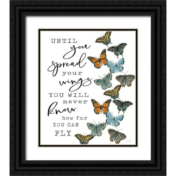 Jacobs, Cindy 15x17 Black Ornate Wood Framed with Double Matting Museum Art Print Titled - Spread your Wings