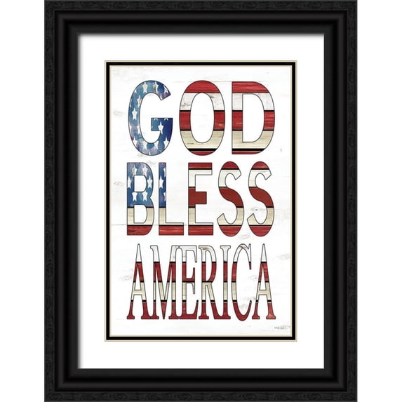 Jacobs, Cindy 17x24 Black Ornate Wood Framed with Double Matting Museum Art Print Titled - God Bless America