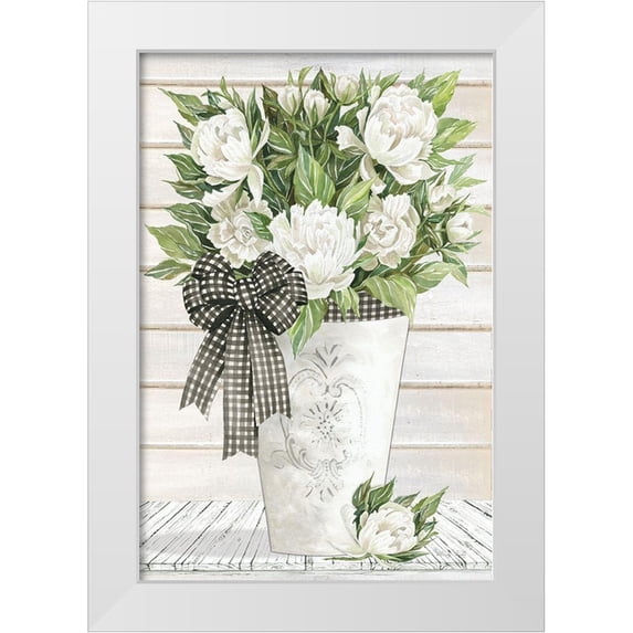Jacobs, Cindy 17x24 White Modern Wood Framed Museum Art Print Titled - White Peonies