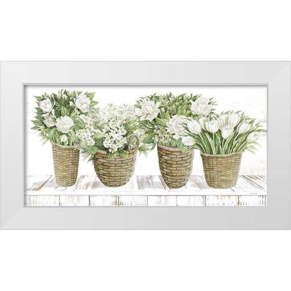 Jacobs, Cindy 18x11 White Modern Wood Framed Museum Art Print Titled - Floral Baskets