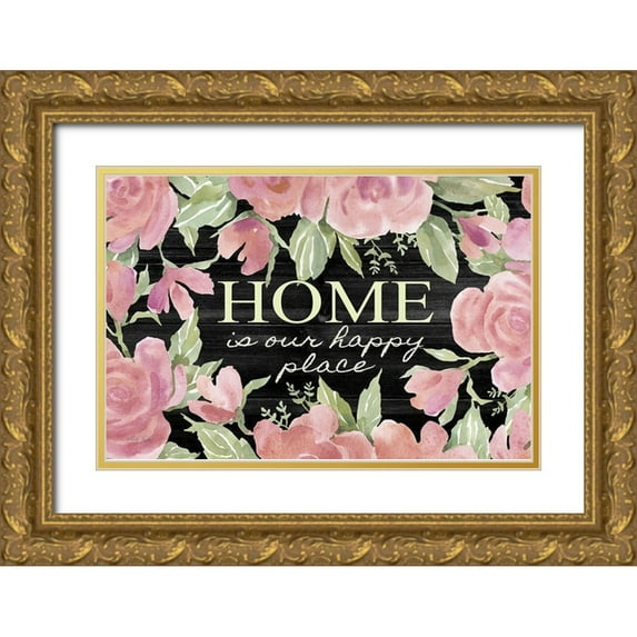 Jacobs, Cindy 18x13 Gold Ornate Wood Framed with Double Matting Museum Art Print Titled - Home is Our Happy Place