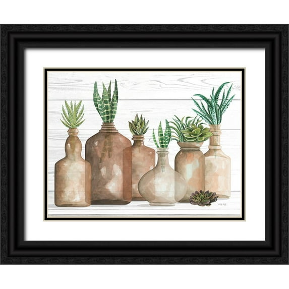 Jacobs, Cindy 18x15 Black Ornate Wood Framed with Double Matting Museum Art Print Titled - Botanical Terra Cotta I