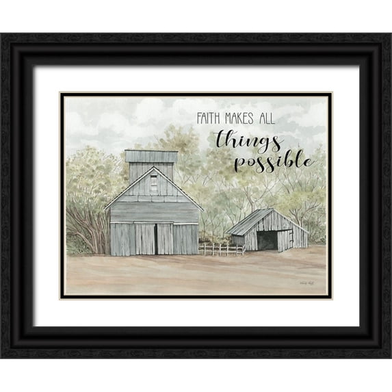 Jacobs, Cindy 18x15 Black Ornate Wood Framed with Double Matting Museum Art Print Titled - Faith Makes All Things Possible