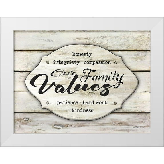 Jacobs, Cindy 18x15 White Modern Wood Framed Museum Art Print Titled - Our Family Values