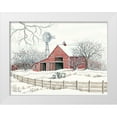 thumbnail image 1 of Jacobs, Cindy 18x15 White Modern Wood Framed Museum Art Print Titled - Winter Barn with Windmill, 1 of 4