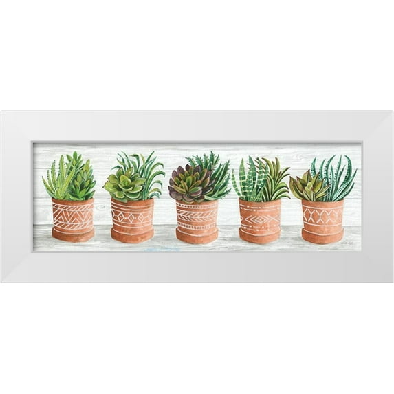 Jacobs, Cindy 18x9 White Modern Wood Framed Museum Art Print Titled - Terracotta Pots II