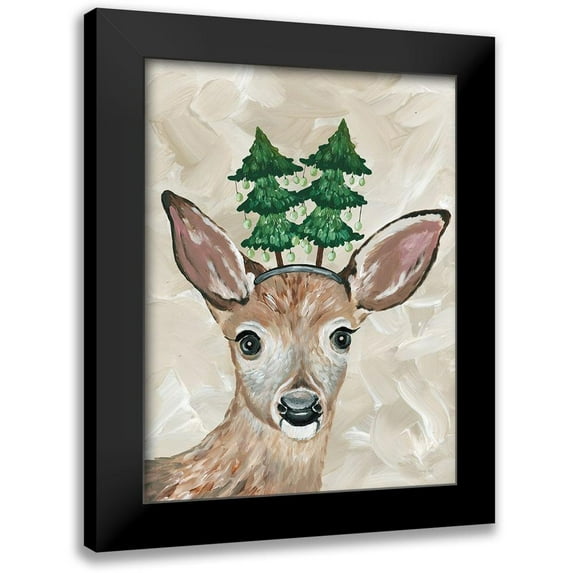 Jacobs, Cindy 19x24 Black Modern Framed Museum Art Print Titled - Christmas Deer
