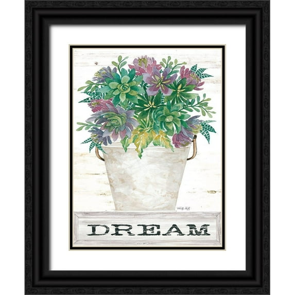 Jacobs, Cindy 19x24 Black Ornate Wood Framed with Double Matting Museum Art Print Titled - Dream Succulents