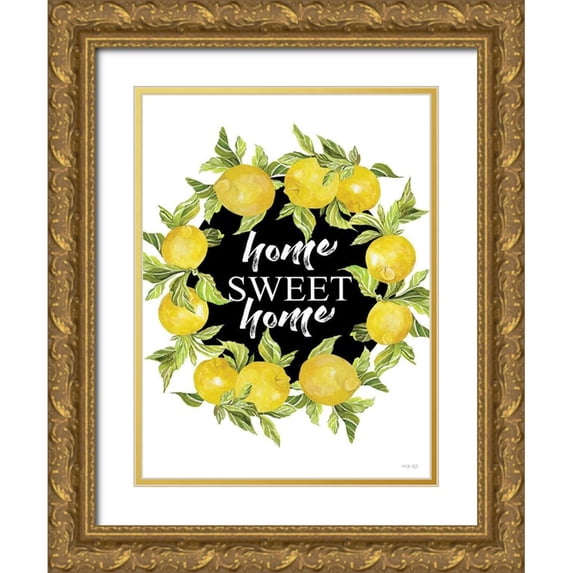 Jacobs, Cindy 19x24 Gold Ornate Wood Framed with Double Matting Museum Art Print Titled - Home Sweet Home Lemons