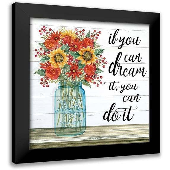 Jacobs, Cindy 20x20 Black Modern Framed Museum Art Print Titled - If You can Dream It