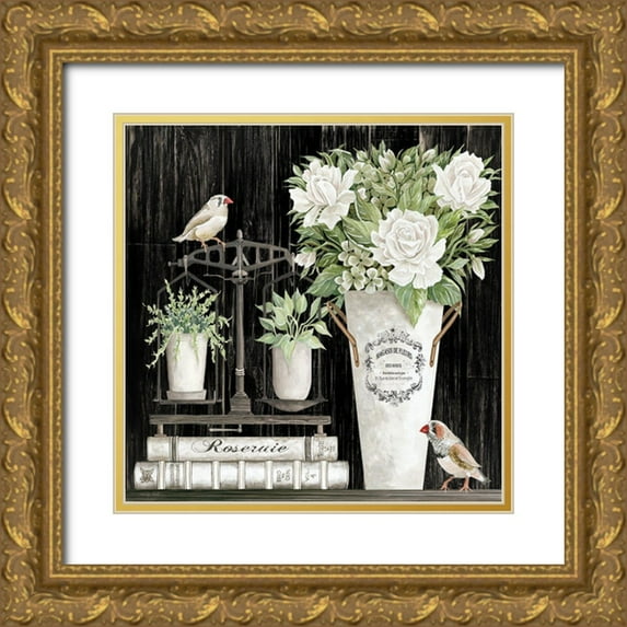 Jacobs, Cindy 20x20 Gold Ornate Wood Framed with Double Matting Museum Art Print Titled - Roses and Scales