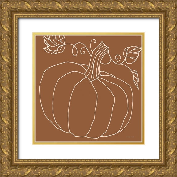 Jacobs, Cindy 20x20 Gold Ornate Wood Framed with Double Matting Museum Art Print Titled - Simple Pumpkin II