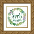 thumbnail image 1 of Jacobs, Cindy 20x20 Gold Ornate Wood Framed with Double Matting Museum Art Print Titled - Simply Blessed Succulent Wreath, 1 of 4