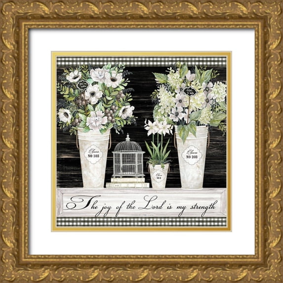 Jacobs, Cindy 20x20 Gold Ornate Wood Framed with Double Matting Museum Art Print Titled - The Joy of the Lord Still Life