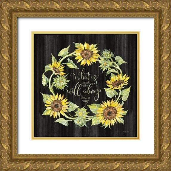 Jacobs, Cindy 20x20 Gold Ornate Wood Framed with Double Matting Museum Art Print Titled - Whats Meant to Be Wreath